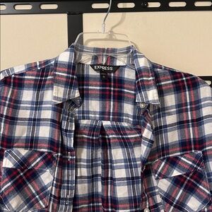 Express Plaid Button-Up  Flannel Shirt